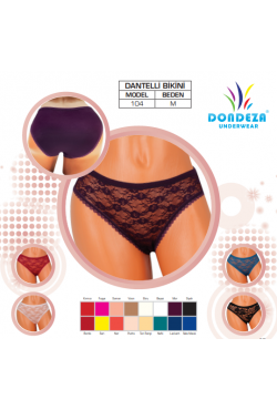 DONDEZA  BAYAN DANTELLİ  BİKİNİ 12'Lİ PAKET 