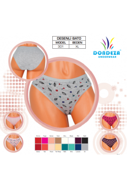 DONDEZA  301 (XL) BAYAN  DESENLİ  BATO 12'Lİ PAKET 