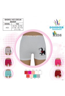 DONDEZA BASKILI KIZ ÇOCUK  BOXER 12Lİ PAKET 