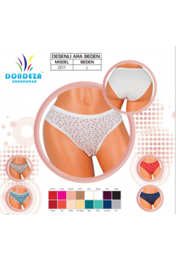 DONDEZA 201   BAYAN  DESENLİ ARA BEDEN  BATO 12'Lİ PAKET 