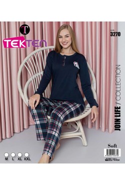 Tekten 3270 Soft Uzun Kol Kadın Pijama Takımı 