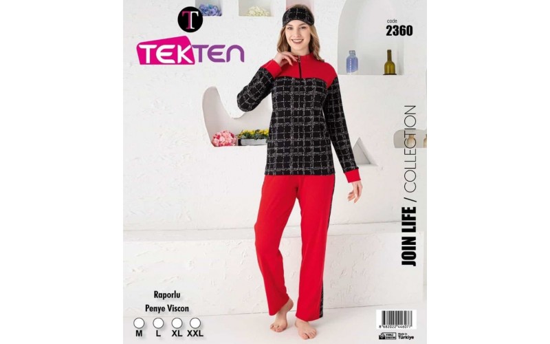 Tekten 2360 Raporlu Penye Viskon Pijama Takımı 